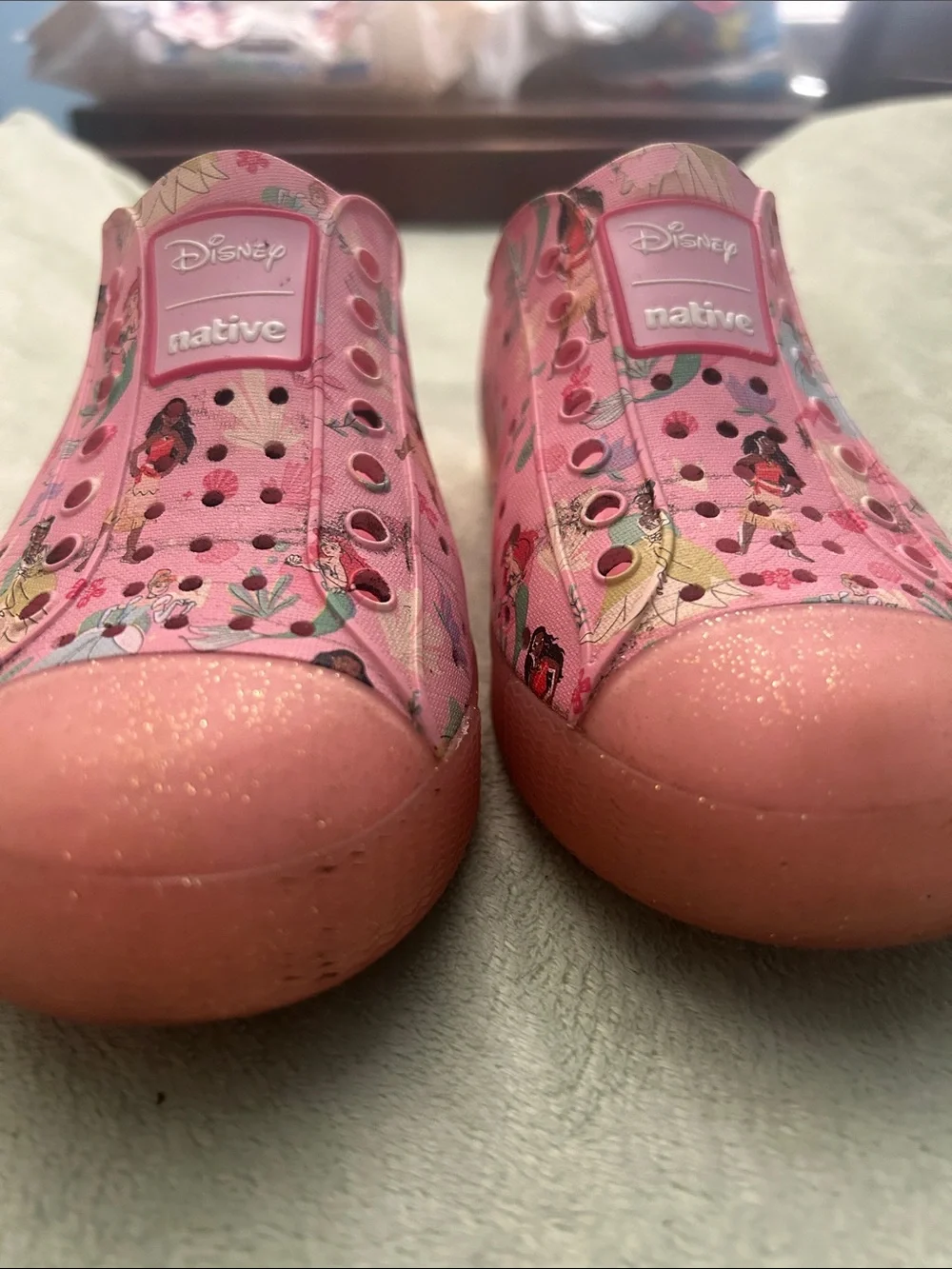 Disney Pink Native Kids' Water Shoes with Princess Print